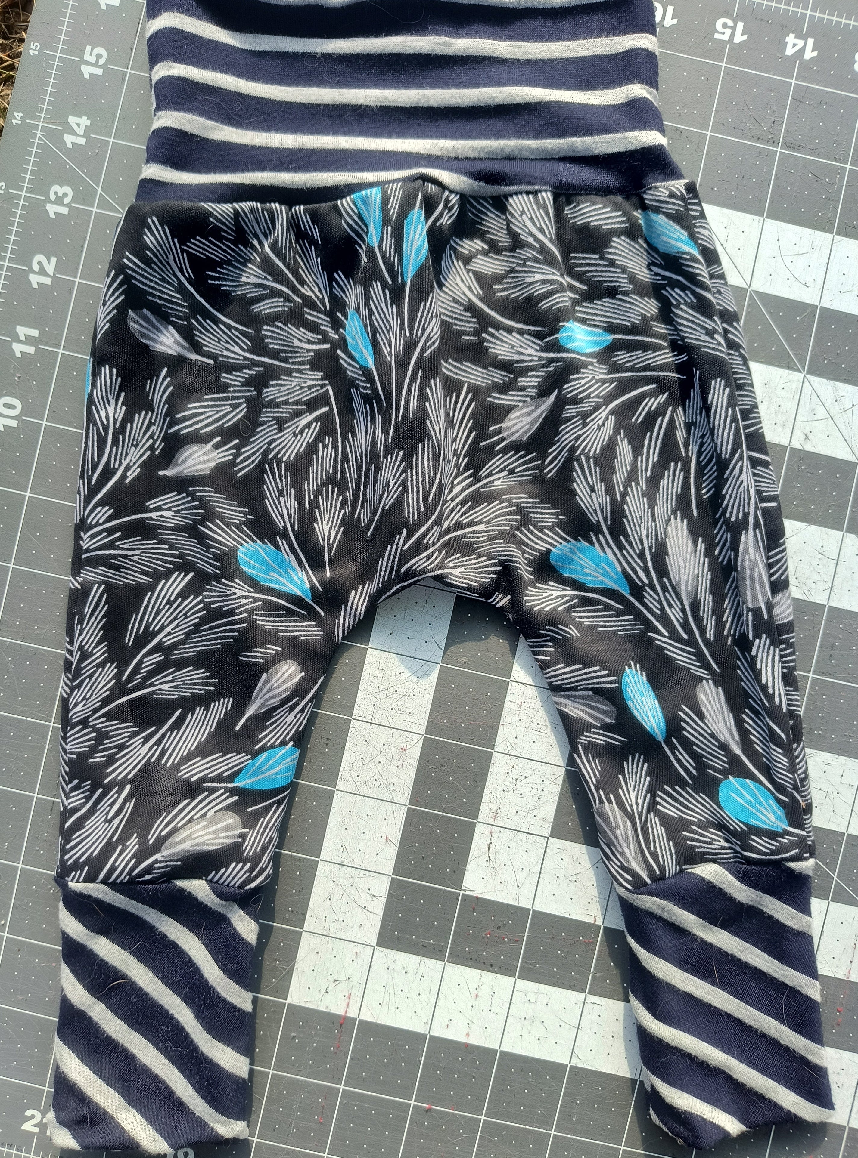 Handmade, Upcycled Harem style Baby Pants, 3-12 months