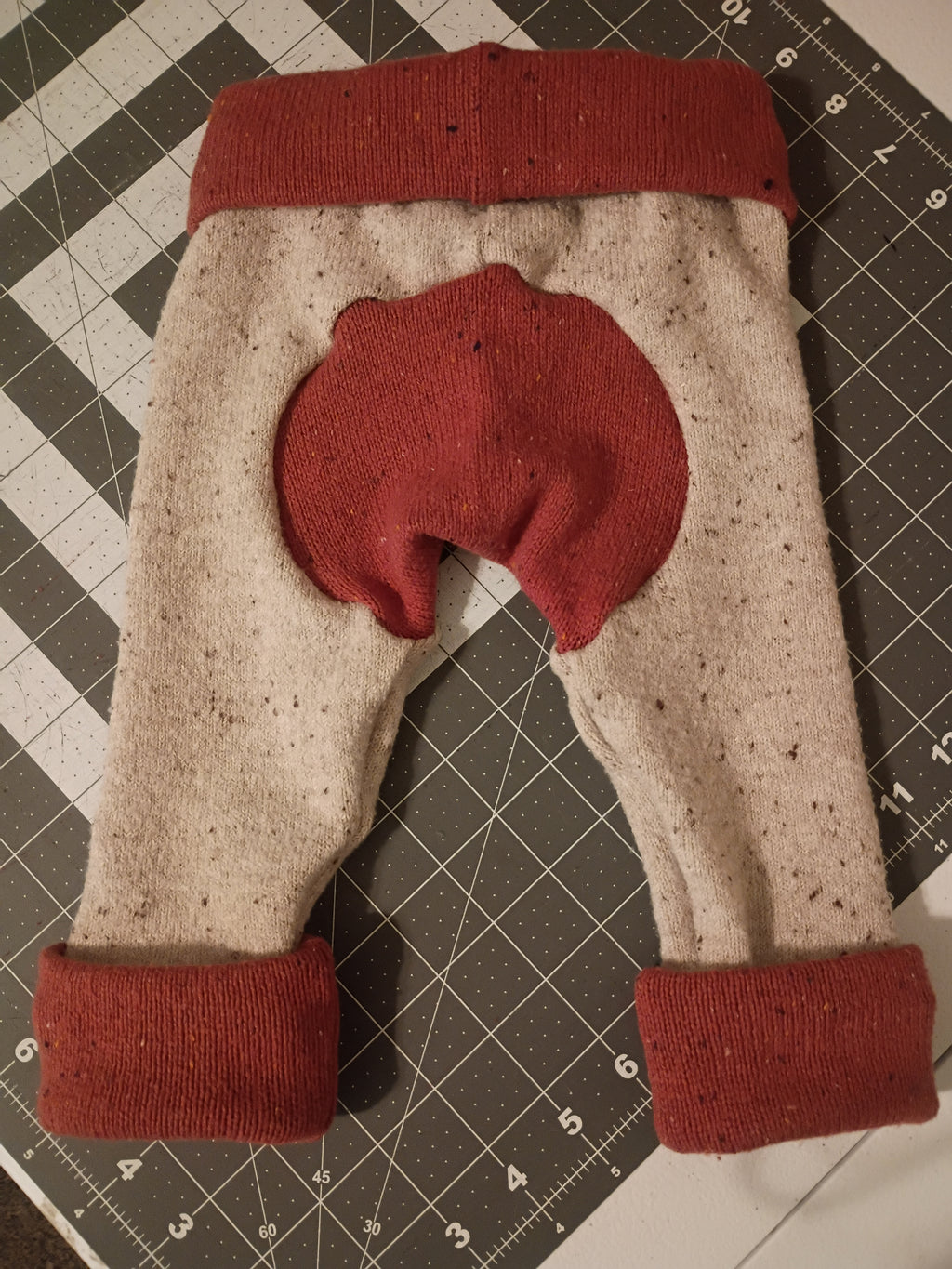 Beige with Red/Burnt Orange Bands, Sweater Monster Bunz