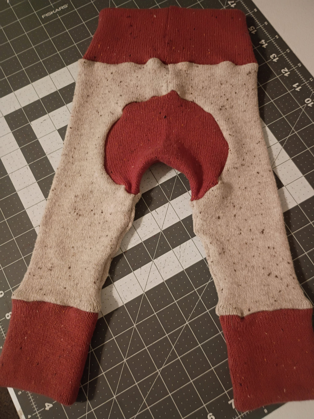 Beige with Red/Burnt Orange Bands, Sweater Monster Bunz