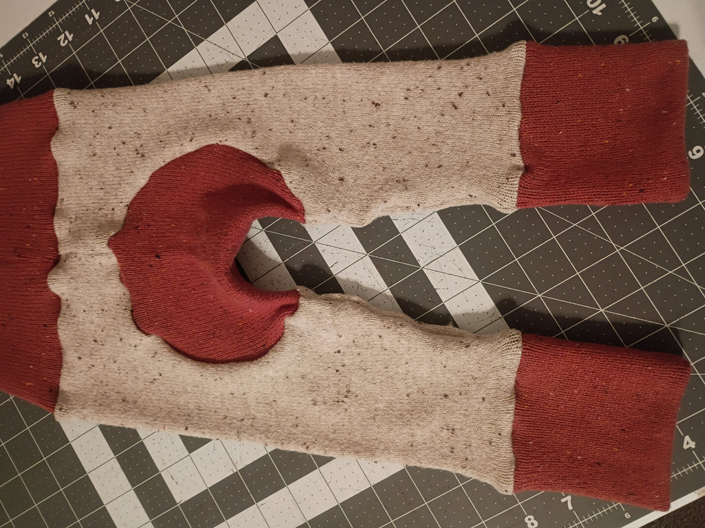 Beige with Red/Burnt Orange Bands, Sweater Monster Bunz