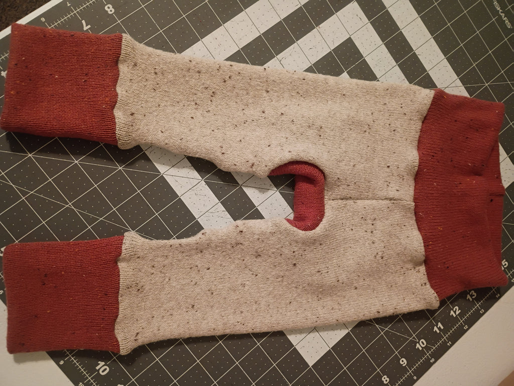 Beige with Red/Burnt Orange Bands, Sweater Monster Bunz