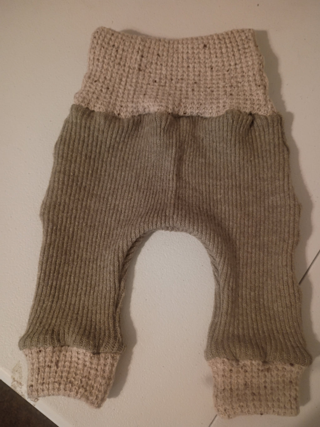 Sage Green with Beige Bands, Growing Babies Sweater Buns