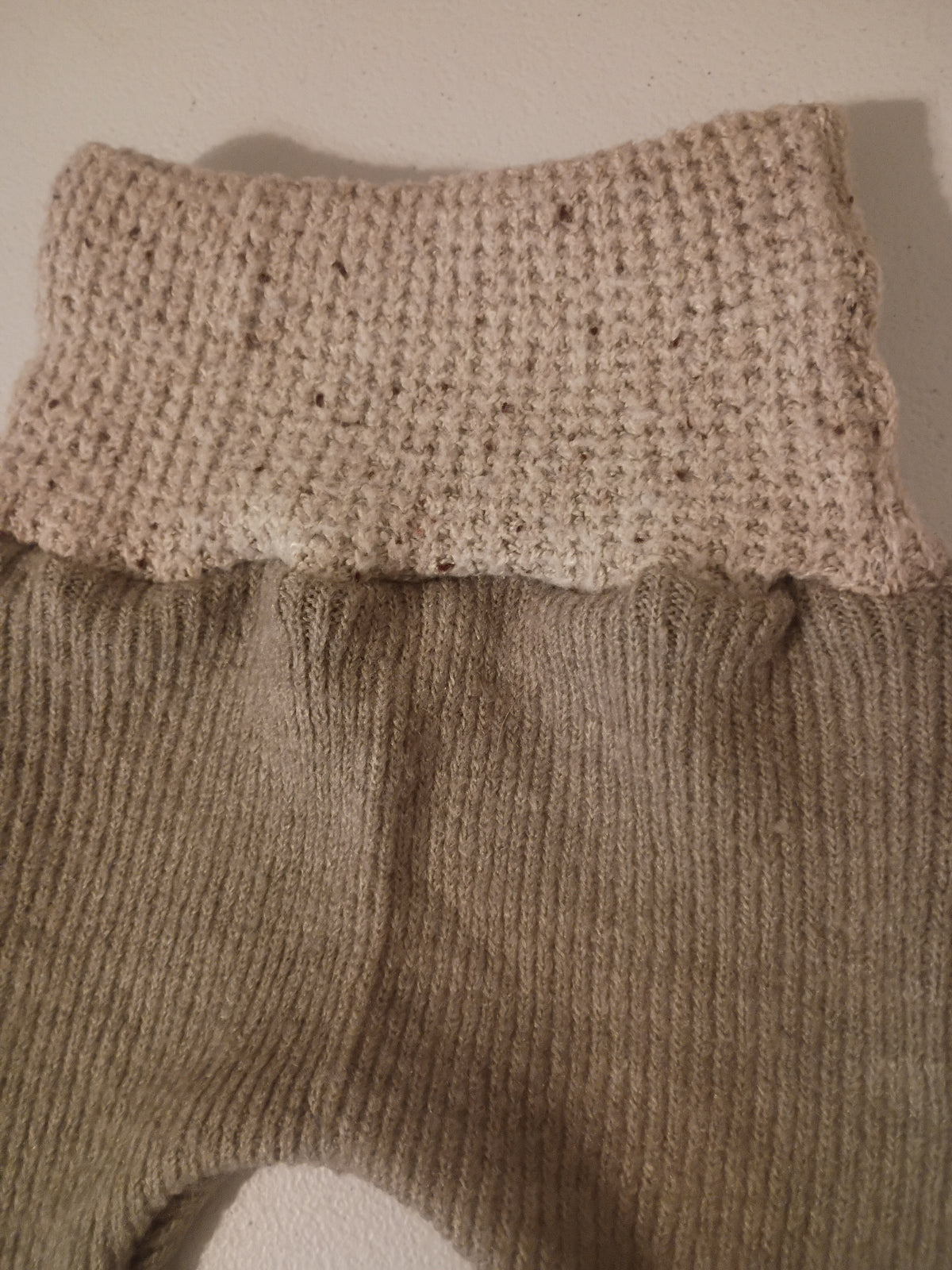 Sage Green with Beige Bands, Growing Babies Sweater Buns