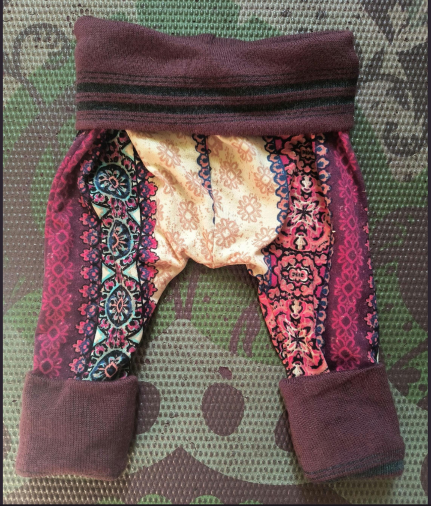 Handmade, Upcycled Harem style Baby Pants, 3-12 months