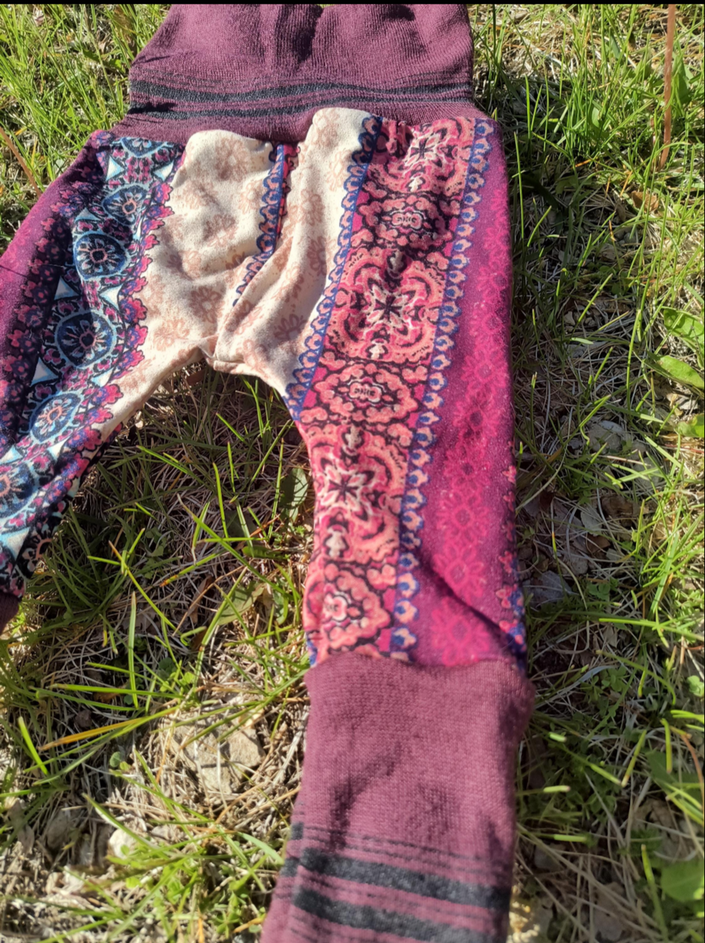 Handmade, Upcycled Harem style Baby Pants, 3-12 months